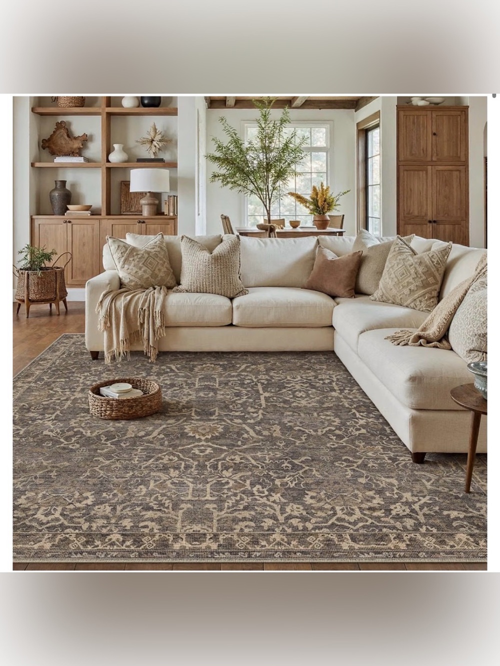 8x10 Washable Retro Brown & Black Large Area Rug